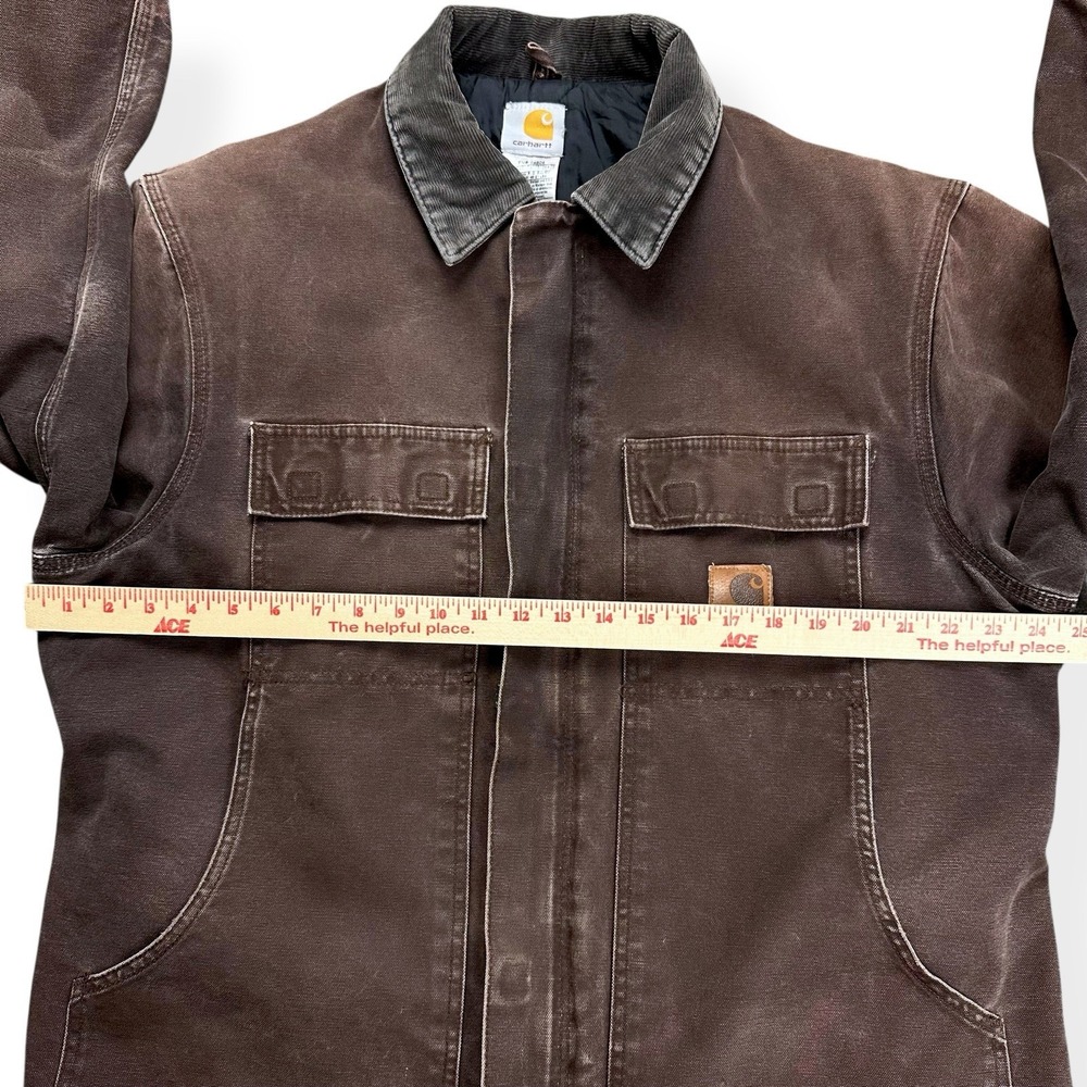 Carhartt C26 DKB Jacket Mens Large Brown Duck Canvas Arctic Quilt Lined Workwear - Picture 14 of 16